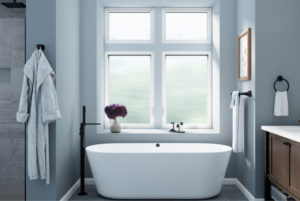 windows on bathroom