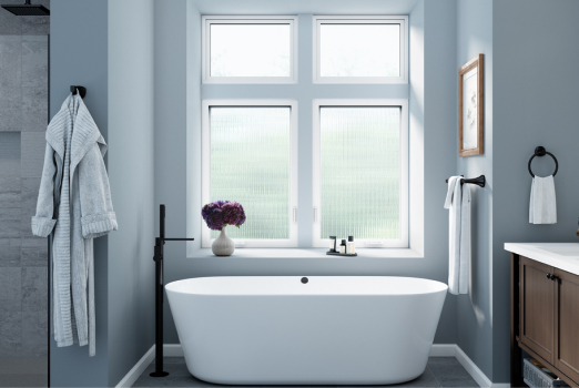 windows on bathroom