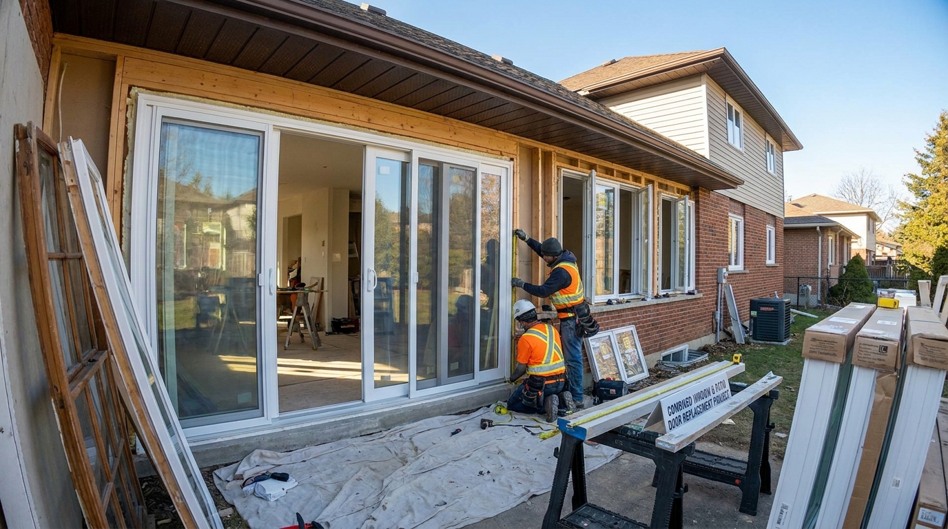 what a combined window and patio door replacement project includes 2026
